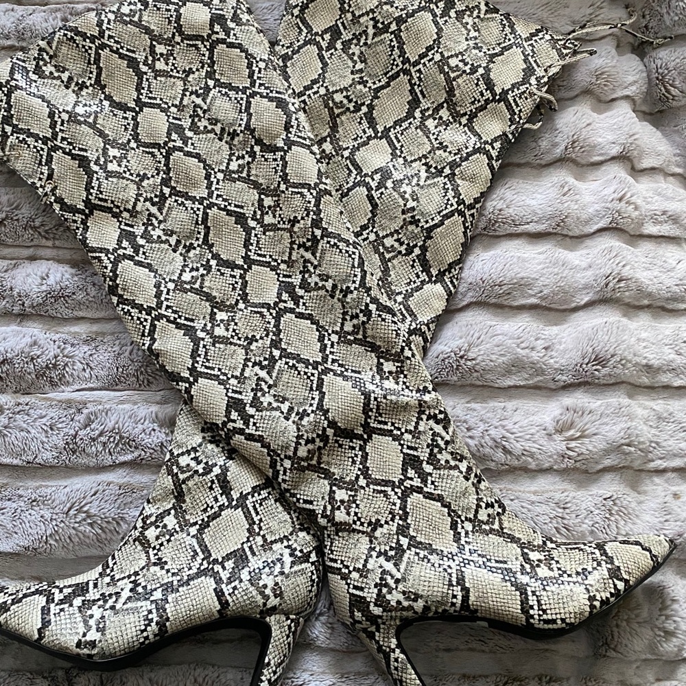 Fashion to Figure Snakeskin Thigh High Boots